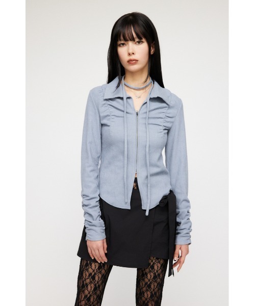 LAGUA GEM(ラグアジェム)の「FRONT ZIP CUT トップス(Tシャツ/カットソー・レディース・ブラック/ブルー/ピンク・FREE)」の8枚目の写真