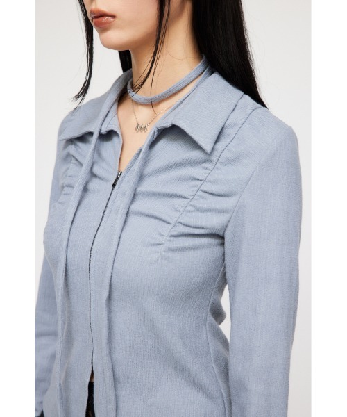 LAGUA GEM(ラグアジェム)の「FRONT ZIP CUT トップス(Tシャツ/カットソー・レディース・ブラック/ブルー/ピンク・FREE)」の11枚目の写真