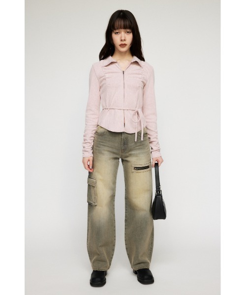 LAGUA GEM(ラグアジェム)の「FRONT ZIP CUT トップス(Tシャツ/カットソー・レディース・ブラック/ブルー/ピンク・FREE)」の4枚目の写真