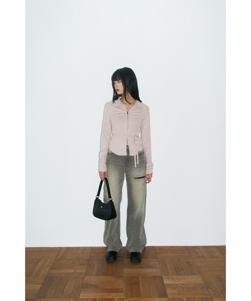 LAGUA GEM(ラグアジェム)の「FRONT ZIP CUT トップス(Tシャツ/カットソー・レディース・ブラック/ブルー/ピンク・FREE)」の16枚目の写真