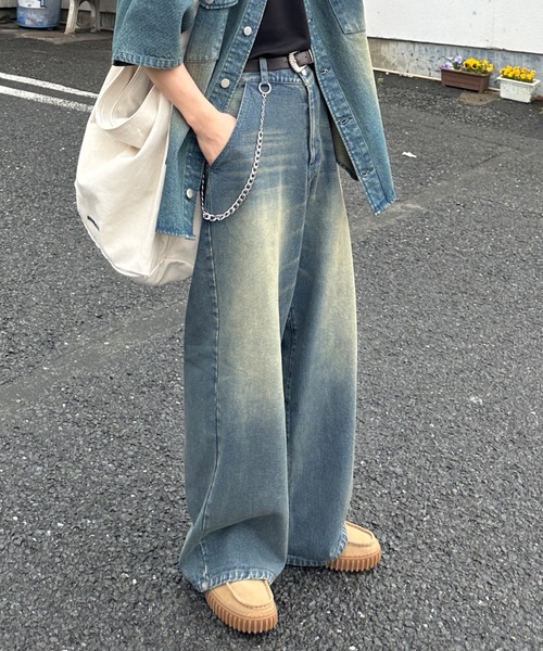 ADAMASTE（アダマスト）の「13.5oz vintage like overdyed denim - 13.5オンスヴィンテージライクオーバーダイデニム（デニムパンツ・メンズ・ブルー/サックスブルー/ブラック/ブラウン・LARGE/MEDIUM/SMALL）」の6枚目の写真