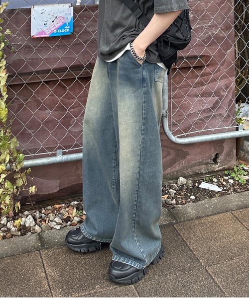 ADAMASTE（アダマスト）の「13.5oz vintage like overdyed denim - 13.5オンスヴィンテージライクオーバーダイデニム（デニムパンツ・メンズ・ブルー/サックスブルー/ブラック/ブラウン・LARGE/MEDIUM/SMALL）」の9枚目の写真