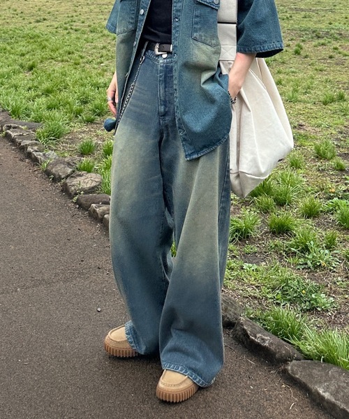 ADAMASTE（アダマスト）の「13.5oz vintage like overdyed denim - 13.5オンスヴィンテージライクオーバーダイデニム（デニムパンツ・メンズ・ブルー/サックスブルー/ブラック/ブラウン・LARGE/MEDIUM/SMALL）」の10枚目の写真