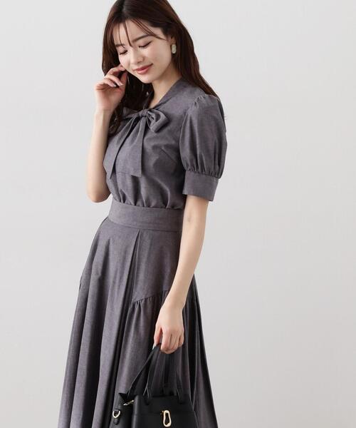 PROPORTION BODY DRESSING（プロポーションボディドレッシング）の「シャンブレーリボンボウタイブラウス / 1214110310（シャツ/ブラウス・レディース・ブラック/ダークネイビー・MEDIUM/SMALL）」の12枚目の写真