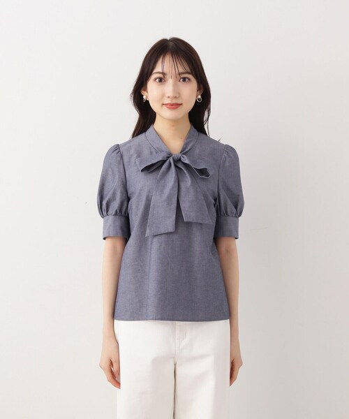 PROPORTION BODY DRESSING（プロポーションボディドレッシング）の「シャンブレーリボンボウタイブラウス / 1214110310（シャツ/ブラウス・レディース・ブラック/ダークネイビー・MEDIUM/SMALL）」の19枚目の写真