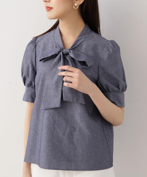 PROPORTION BODY DRESSING（プロポーションボディドレッシング）の「シャンブレーリボンボウタイブラウス / 1214110310（シャツ/ブラウス・レディース・ブラック/ダークネイビー・MEDIUM/SMALL）」の22枚目の写真