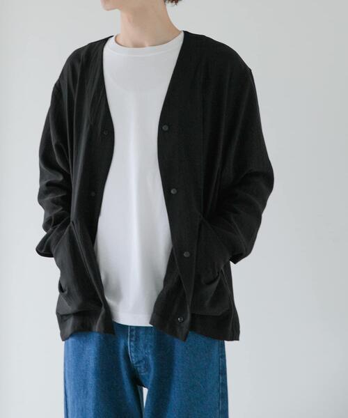 FORK&SPOON（フォークアンドスプーン）の「FORK&SPOON　ワッシャーダブルクロスカーディガン（その他アウター・メンズ・ベージュ系その他/ブラック・5/4）」の19枚目の写真