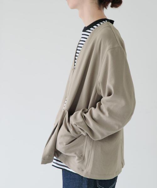 FORK&SPOON（フォークアンドスプーン）の「FORK&SPOON　ワッシャーダブルクロスカーディガン（その他アウター・メンズ・ベージュ系その他/ブラック・5/4）」の6枚目の写真