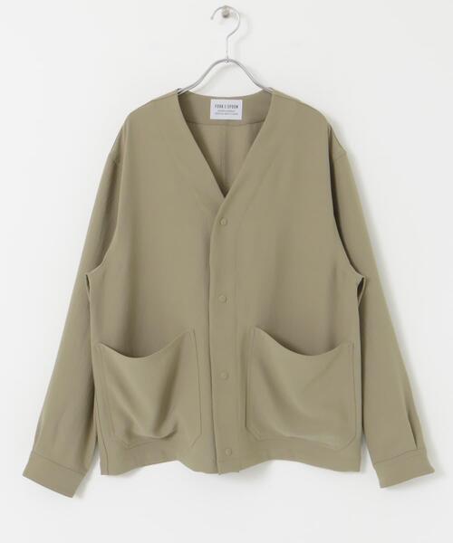 FORK&SPOON（フォークアンドスプーン）の「FORK&SPOON　ワッシャーダブルクロスカーディガン（その他アウター・メンズ・ベージュ系その他/ブラック・5/4）」の9枚目の写真