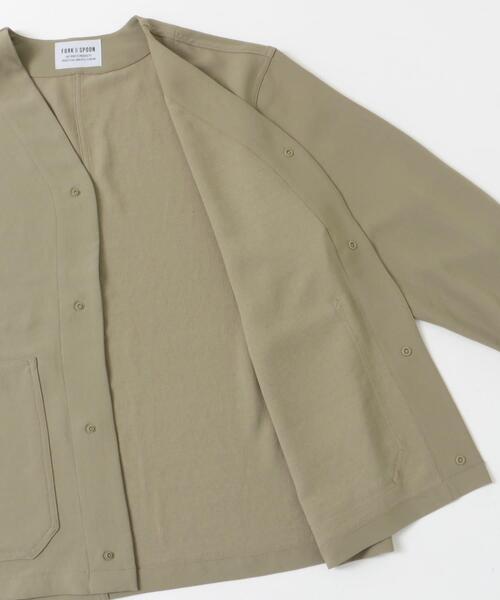 FORK&SPOON（フォークアンドスプーン）の「FORK&SPOON　ワッシャーダブルクロスカーディガン（その他アウター・メンズ・ベージュ系その他/ブラック・5/4）」の10枚目の写真