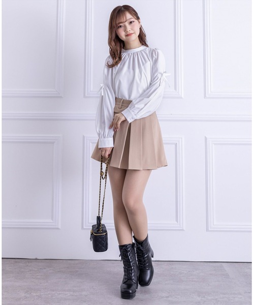 clear（クリア）の「≪再入荷≫袖リボンパフスリーブ長袖ブラウス[オフィスカジュアル 着回し抜群 大人]（シャツ/ブラウス・レディース・ベージュ/ピンク/オフホワイト・F）」の15枚目の写真