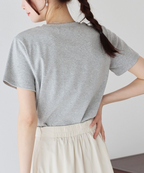 BLUEEAST（ブルーイースト）の「リボンプリントTシャツ（Tシャツ/カットソー・レディース・グレー/ホワイト/ネイビー・MEDIUM）」の17枚目の写真