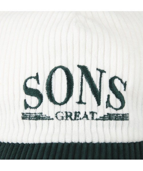 SON OF THE CHEESE（サノバチーズ）の「【SON OF THE CHEESE（サノバチーズ）】Corduroy CAP（キャップ・メンズ・グレー×ホワイト・FREE）」の3枚目の写真