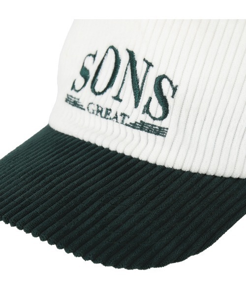 SON OF THE CHEESE（サノバチーズ）の「【SON OF THE CHEESE（サノバチーズ）】Corduroy CAP（キャップ・メンズ・グレー×ホワイト・FREE）」の4枚目の写真