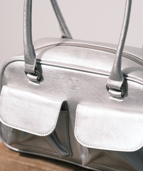 CIAOPANIC（チャオパニック）の「ダブルポケットボストンバッグ（ハンドバッグ・レディース・ブラック/シルバー/グリーン・FREE）」の9枚目の写真