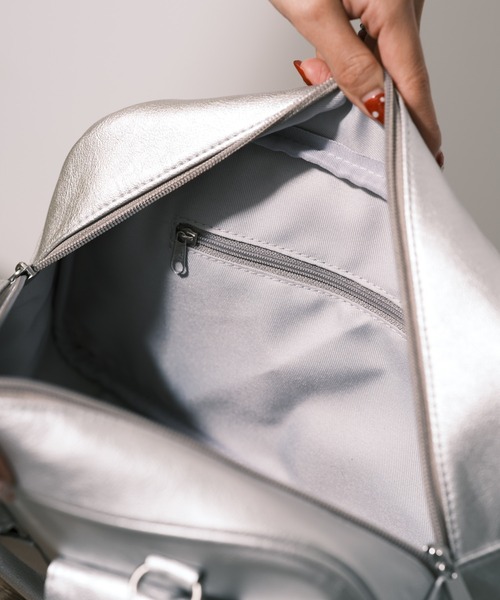 CIAOPANIC（チャオパニック）の「ダブルポケットボストンバッグ（ハンドバッグ・レディース・ブラック/シルバー/グリーン・FREE）」の13枚目の写真