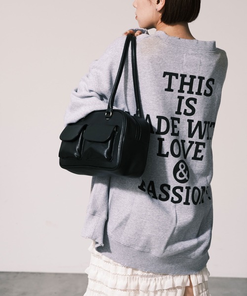 CIAOPANIC（チャオパニック）の「ダブルポケットボストンバッグ（ハンドバッグ・レディース・ブラック/シルバー/グリーン・FREE）」の6枚目の写真