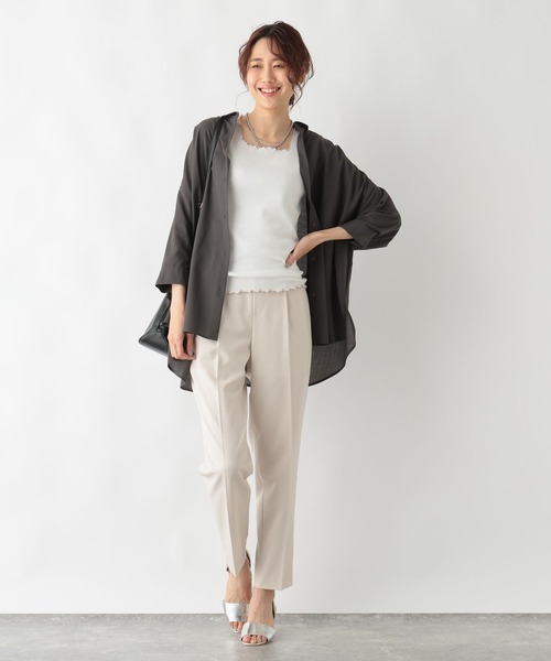 GLOBAL WORK（グローバルワーク）の「Beauteeメローリブタンク/987160（タンクトップ・レディース・モカ/ミント/ホワイト×ブラック/ブラック×ホワイト/ホワイト×ブラウン・LARGE/MEDIUM）」の17枚目の写真