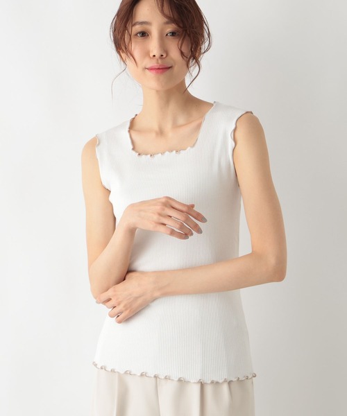 GLOBAL WORK（グローバルワーク）の「Beauteeメローリブタンク/987160（タンクトップ・レディース・モカ/ミント/ホワイト×ブラック/ブラック×ホワイト/ホワイト×ブラウン・LARGE/MEDIUM）」の18枚目の写真