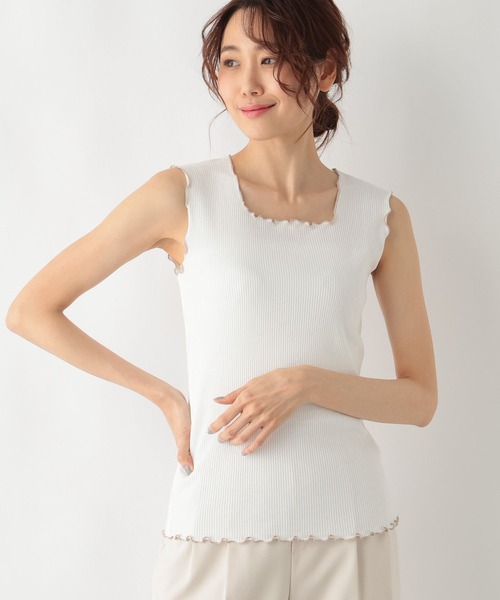 GLOBAL WORK（グローバルワーク）の「Beauteeメローリブタンク/987160（タンクトップ・レディース・モカ/ミント/ホワイト×ブラック/ブラック×ホワイト/ホワイト×ブラウン・LARGE/MEDIUM）」の20枚目の写真