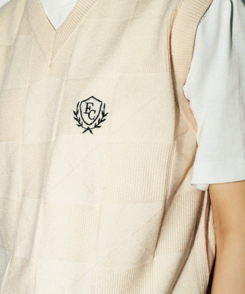 FCMM(エフシーエムエム)の「BLOCK KNIT VEST/ブロックニットベスト(ベスト・メンズ・アイボリー/グレー/ピンク・MEDIUM/LARGE)」の8枚目の写真