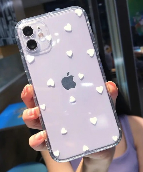 PRADA ハート柄スマートフォンケース　﻿ホワイト 楽天市場】スマホケース クリア 可愛い ハート ハンドメイド