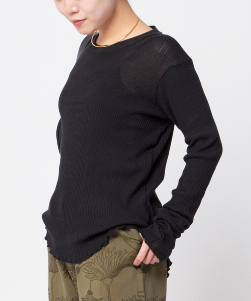 AP STUDIO（エーピーストゥディオ）の「【CAROUSELAMBRA】ルーズロングスリーブクルーネックティーシャツ（Tシャツ/カットソー・レディース・ブラック/ホワイト/ネイビー・FREE）」の9枚目の写真