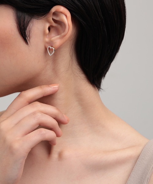 【試着のみ】 プラスヴァンドームFINELINETATTOO_heart_ピアス FINELINETATTOO_heart_ピアス（ピアス（両耳用））｜PLUS