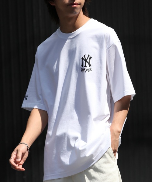 MLB Korea（エムエルビーコリア）の「【MLB KOREA/エムエルビーコリア】ベーシックビッグロゴ オーバーフィット ショートスリーブTシャツ（Tシャツ/カットソー・メンズ・ホワイト/ブラック・M/L/XL/2XL）」の15枚目の写真