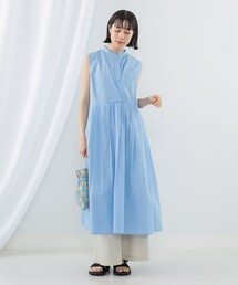 Ray BEAMS | Ray BEAMS / プリーツ キリカエ ノースリーブ ワンピース(ワンピース)