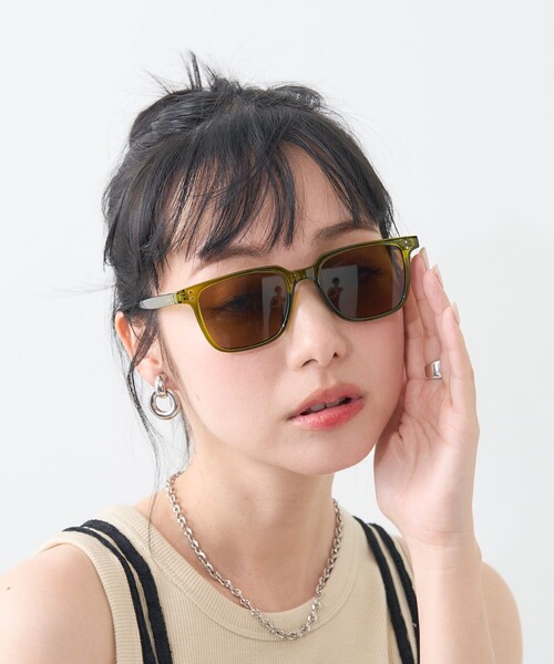 FREAK'S STORE（フリークスストア）の「UVカットスクエアアイウエア（サングラス・レディース・ブラック/オリーブ/その他16・ONE SIZE）」の17枚目の写真
