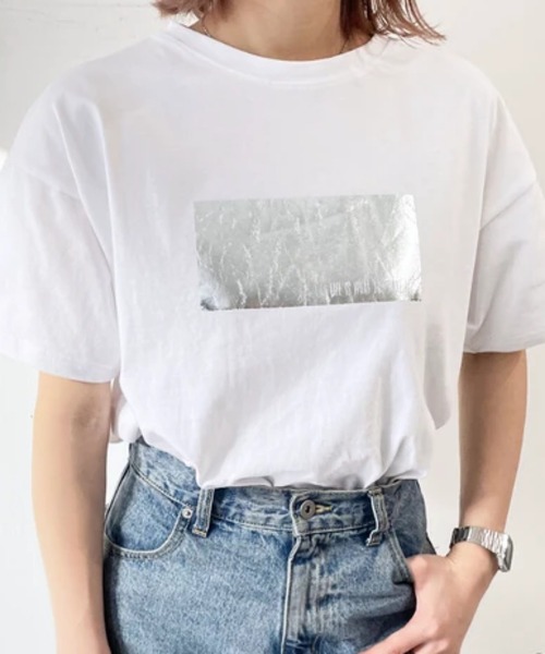 ANOTHER S(アナザーエス)の「箔プリントシルバーヴィンテージプリントTシャツ(Tシャツ/カットソー・レディース・ブラック×シルバー/ホワイト×シルバー/ホワイト×ゴールド/ブラック×ゴールド・FREE)」の10枚目の写真