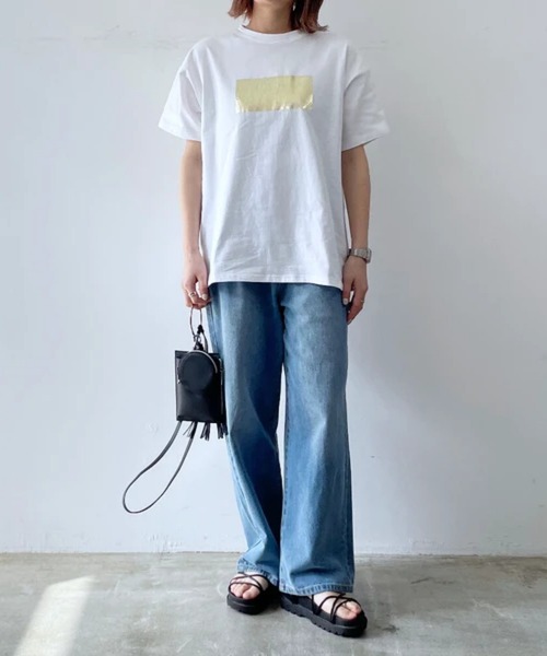 ANOTHER S(アナザーエス)の「箔プリントシルバーヴィンテージプリントTシャツ(Tシャツ/カットソー・レディース・ブラック×シルバー/ホワイト×シルバー/ホワイト×ゴールド/ブラック×ゴールド・FREE)」の13枚目の写真