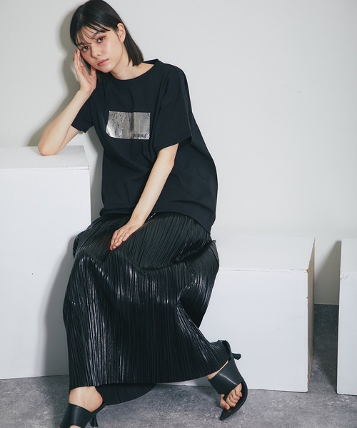 ANOTHER S(アナザーエス)の「箔プリントシルバーヴィンテージプリントTシャツ(Tシャツ/カットソー・レディース・ブラック×シルバー/ホワイト×シルバー/ホワイト×ゴールド/ブラック×ゴールド・FREE)」の16枚目の写真