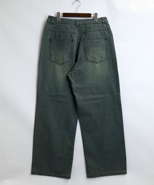 Starting Over(スターティングオーバー)の「overdye ripped denim baggy pants/オーバーダイ ダメージ加工 ヴィンテージライク デニム バギーパンツ(デニムパンツ・メンズ・ブラック/ブルー・M/XL/L)」の4枚目の写真