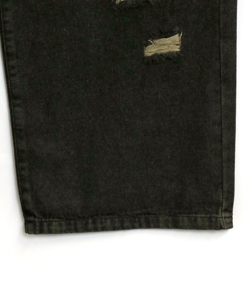 Starting Over(スターティングオーバー)の「overdye ripped denim baggy pants/オーバーダイ ダメージ加工 ヴィンテージライク デニム バギーパンツ(デニムパンツ・メンズ・ブラック/ブルー・M/XL/L)」の9枚目の写真