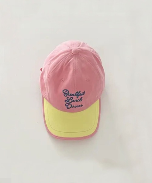 Bambin（ボンバン）の「【 Bambin / ボンバン 】 ロゴ 刺繍 バイカラー キャップ（キャップ・キッズ・ブラウン/ピンク/グリーン/アイボリー/ブラック・FREE）」の5枚目の写真