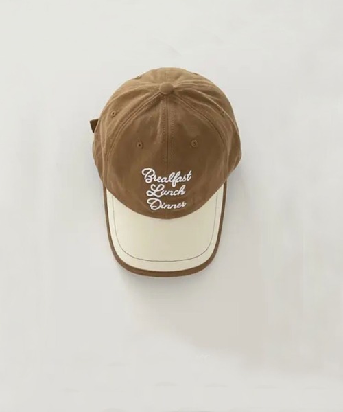 Bambin（ボンバン）の「【 Bambin / ボンバン 】 ロゴ 刺繍 バイカラー キャップ（キャップ・キッズ・ブラウン/ピンク/グリーン/アイボリー/ブラック・FREE）」の7枚目の写真