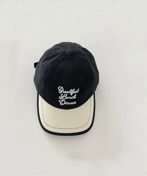 Bambin（ボンバン）の「【 Bambin / ボンバン 】 ロゴ 刺繍 バイカラー キャップ（キャップ・キッズ・ブラウン/ピンク/グリーン/アイボリー/ブラック・FREE）」の6枚目の写真