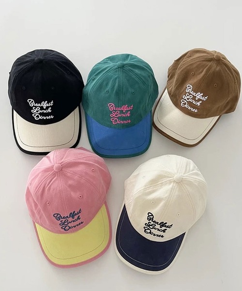 Bambin（ボンバン）の「【 Bambin / ボンバン 】 ロゴ 刺繍 バイカラー キャップ（キャップ・キッズ・ブラウン/ピンク/グリーン/アイボリー/ブラック・FREE）」の10枚目の写真