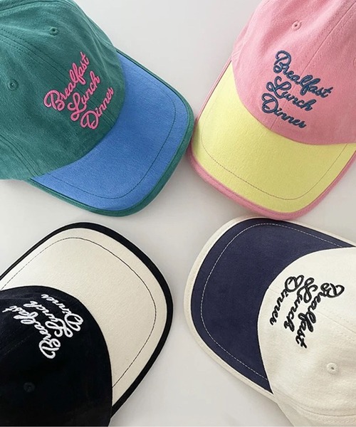 Bambin（ボンバン）の「【 Bambin / ボンバン 】 ロゴ 刺繍 バイカラー キャップ（キャップ・キッズ・ブラウン/ピンク/グリーン/アイボリー/ブラック・FREE）」の11枚目の写真