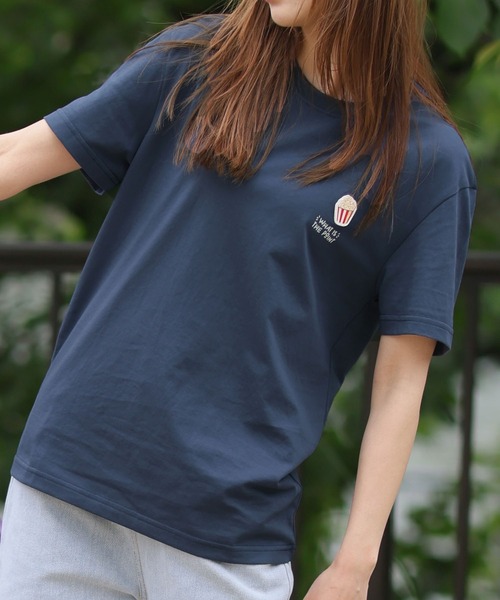 Girly Doll(ガーリードール)の「ポップコーンTシャツ(Tシャツ/カットソー・レディース・ネイビー/ホワイト/ピンク・F)」の9枚目の写真