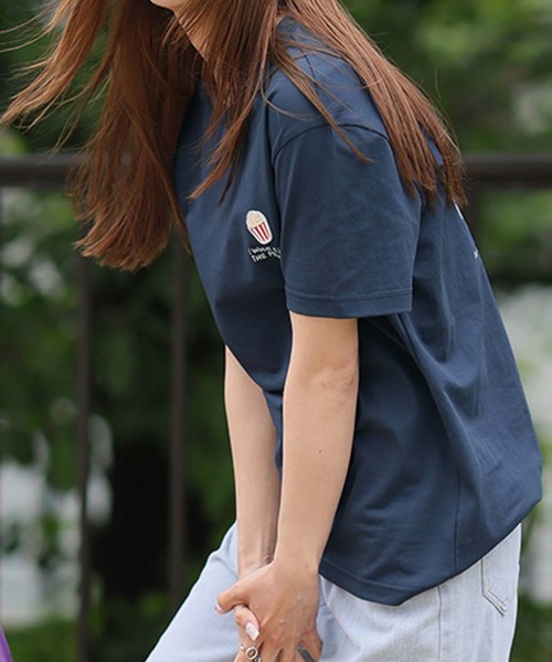Girly Doll(ガーリードール)の「ポップコーンTシャツ(Tシャツ/カットソー・レディース・ネイビー/ホワイト/ピンク・F)」の11枚目の写真