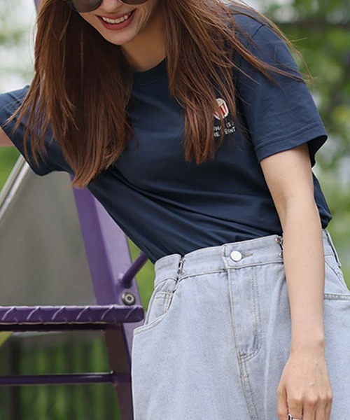 Girly Doll(ガーリードール)の「ポップコーンTシャツ(Tシャツ/カットソー・レディース・ネイビー/ホワイト/ピンク・F)」の13枚目の写真