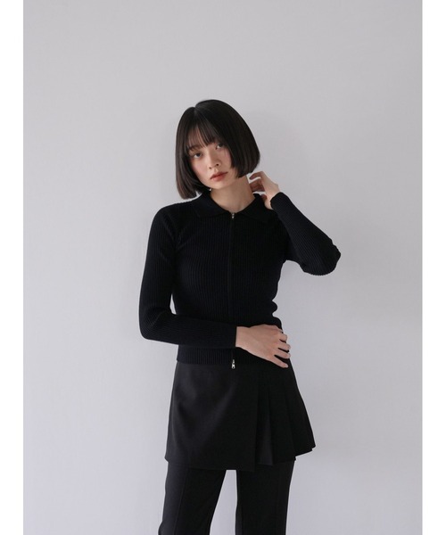 ニット セーター double zip collar knit レディース double zip collar knit（ニット/セーター）｜Uenui（ウニュイ