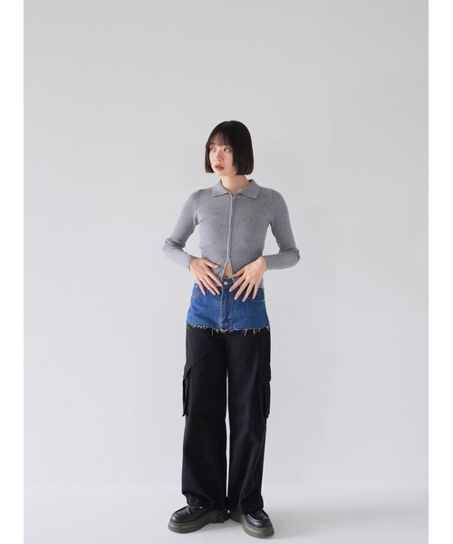ニット セーター double zip collar knit レディース double zip collar knit（ニット/セーター）｜Uenui（ウニュイ