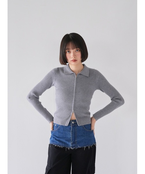 ニット セーター double zip collar knit レディース double zip collar knit（ニット/セーター）｜Uenui（ウニュイ