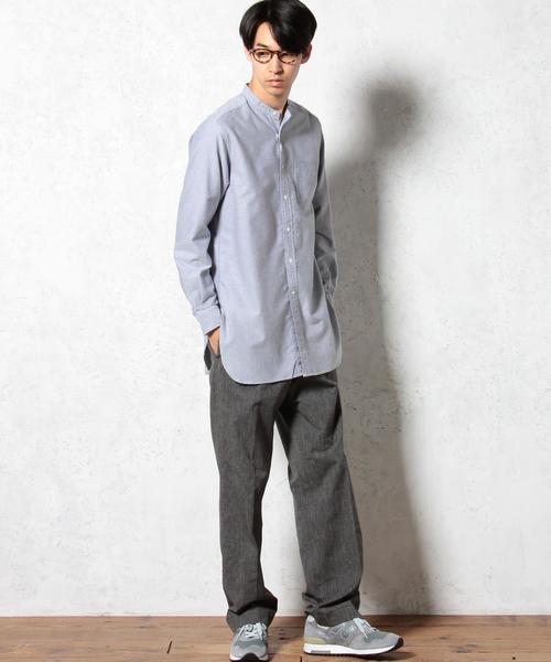 green label relaxing（グリーンレーベルリラクシング）の「40//OX BAND/C LONG　シャツ◆（シャツ/ブラウス・メンズ・ホワイト/ネイビー・MEDIUM/LARGE/SMALL）」の4枚目の写真