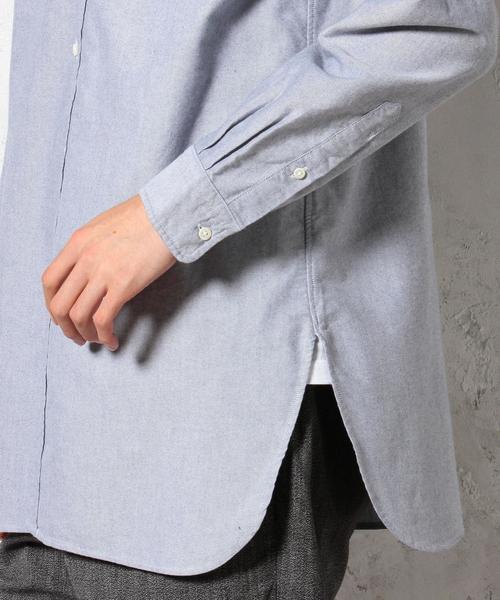 green label relaxing（グリーンレーベルリラクシング）の「40//OX BAND/C LONG　シャツ◆（シャツ/ブラウス・メンズ・ホワイト/ネイビー・MEDIUM/LARGE/SMALL）」の6枚目の写真