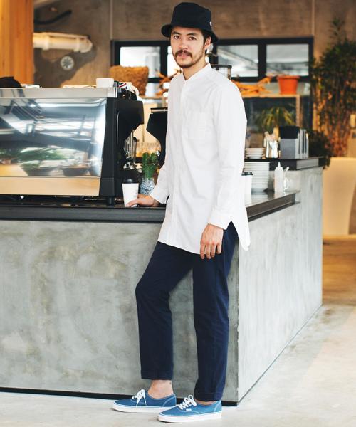 green label relaxing（グリーンレーベルリラクシング）の「40//OX BAND/C LONG　シャツ◆（シャツ/ブラウス・メンズ・ホワイト/ネイビー・MEDIUM/LARGE/SMALL）」の13枚目の写真